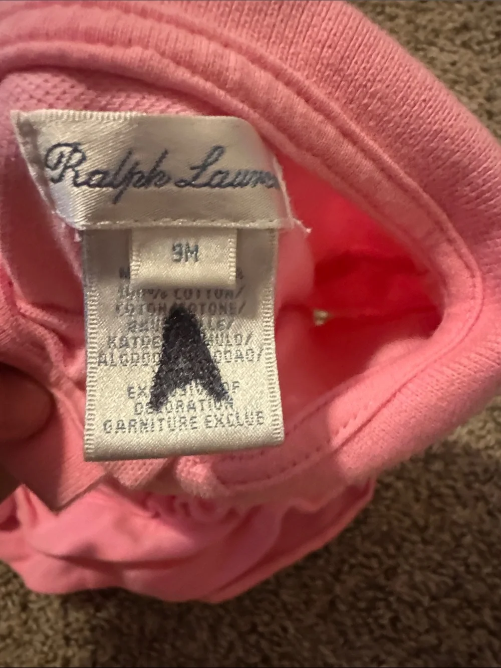 Ralph Lauren Girls' Pink Polo Ruffle Hem Top